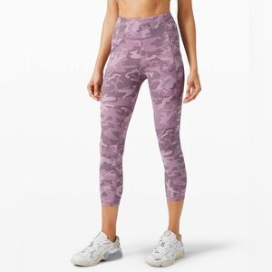 Lululemon Time To Sweat Crop 23" in Incognito Camo Pink